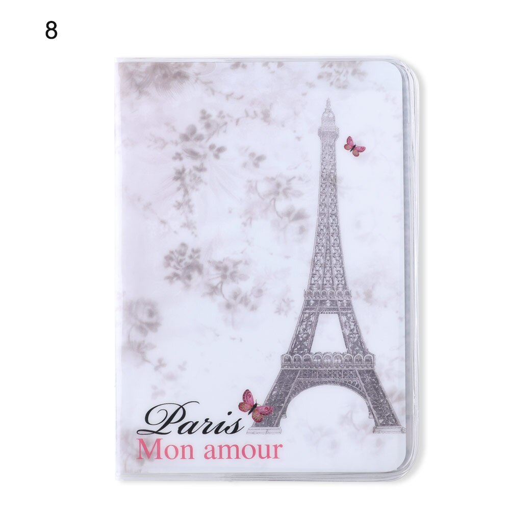 1Pc Passport Cover Card ID Holders Women Men Travel PVC Document Folder Passport Package Eiffel Tower Passport Holders: 8