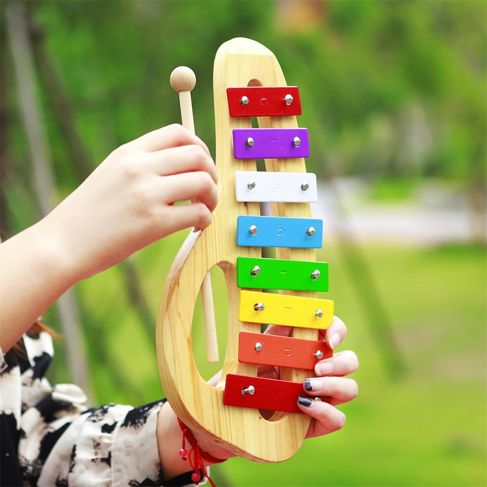 Xylofoon Set Hout + Metalen Orff Kinderen Hand-Held Octaaf Hand Geklopt Piano Xylofoon + Klop Stok Muziekinstrument voor Kind