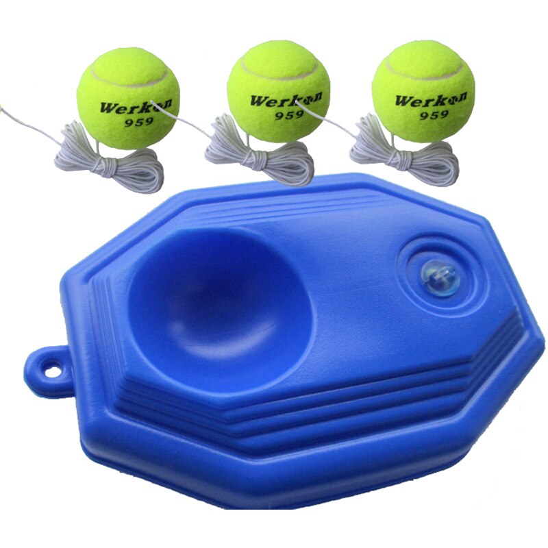 3 Bal En 1 Base Tennis Ballen Trainer Praktijk Enkel Training Tool Partner Kit Voor Beginner: 3ball white line set