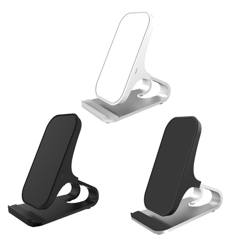 Aluminum Alloy Phone Holder Fast Wireless Charger Qi Quick Charging Desk Stand for iphone All Qi-Enabled