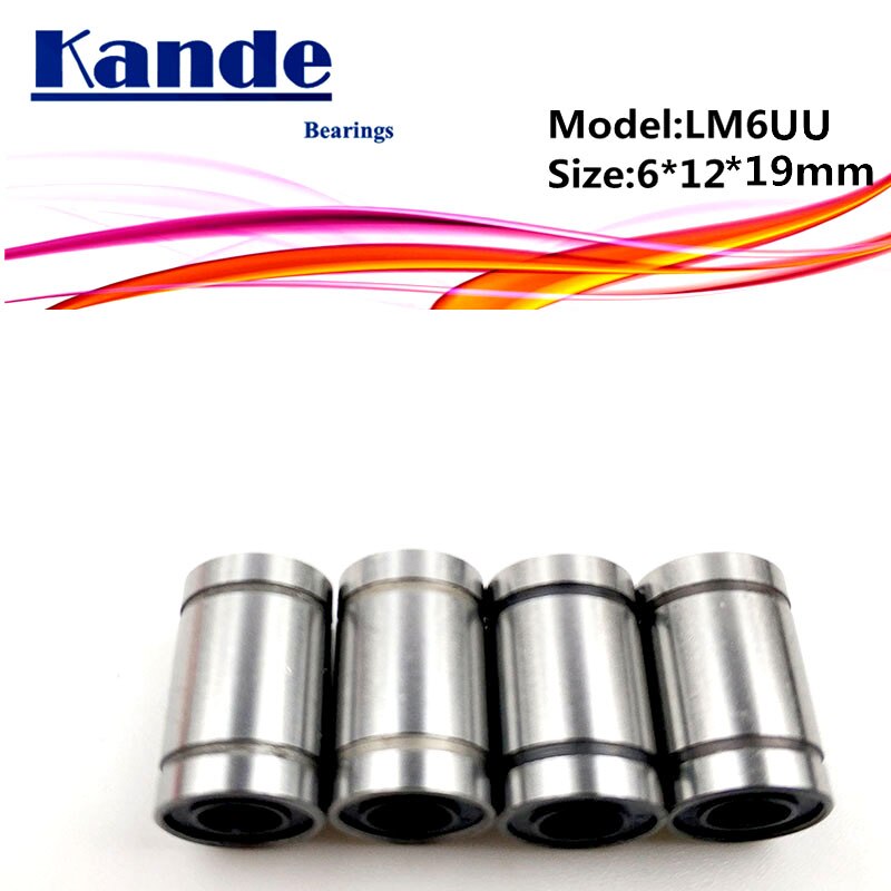 LM6UU 1pc LM6 Linear Bearing 6x12x19 mm LM6 UU for 3d printer Linear Bearing SM6UU