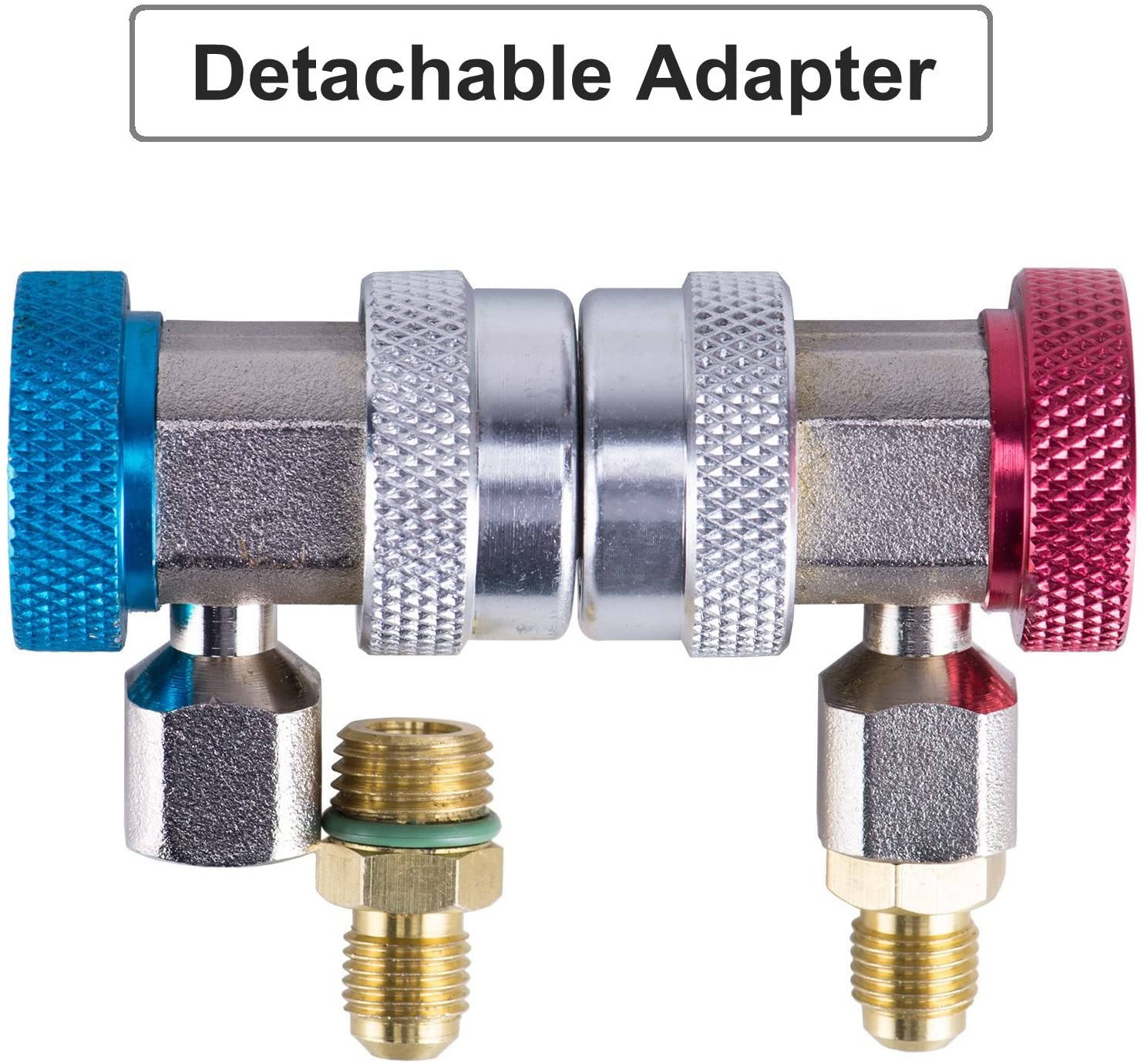 2 st biljusterbara  r134a adapterbeslag snabbkoppling hög låg ac freon grenrörsslangkonverteringssats , 1/4 "hvac