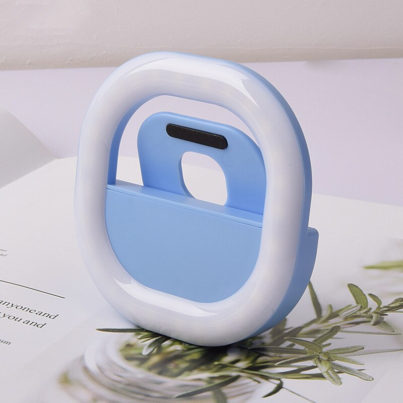 2020 Mini LED Selfie Light Phone Flash Light Led Camera Clip-on telefono cellulare Selfie Ring Light miglioramento della lampada Selfie: blue