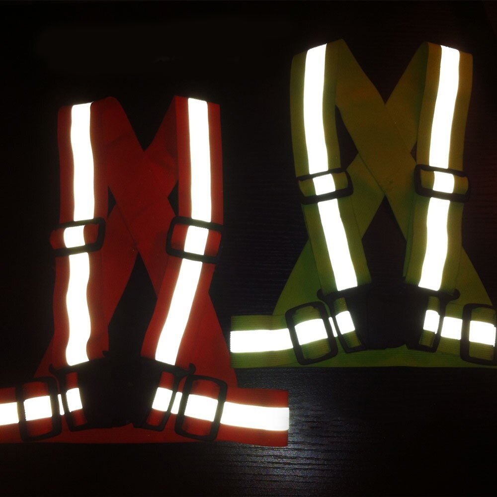 Motorcycle Parts Reflective Safety Cloth Belt Fluorescent Green Stickers Reflective Elastic Band Webbing Night Riding Safety
