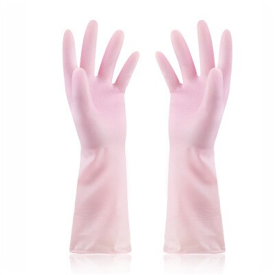 1Pair Emulsion Housework Clean Washing Laundry Gloves Scrubbing Gloves Kitchen DIY Healthy Non-stick Portable Waterproof: Red