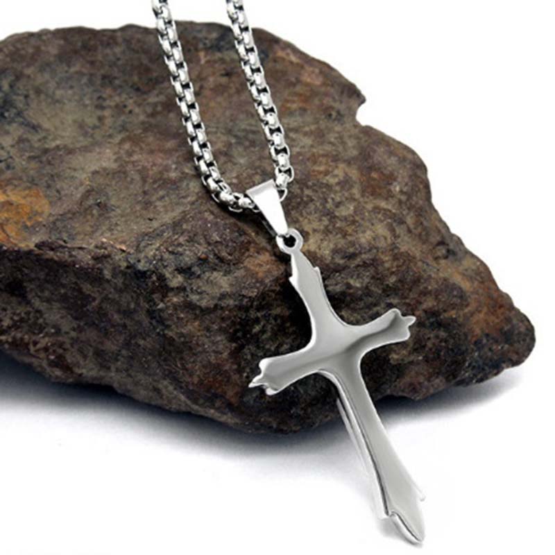 Punk Cool Street Style Necklaces Vintage Gothic Cross Pendant Necklace for Men and Women Hip-pop Neck Chain Jewelry