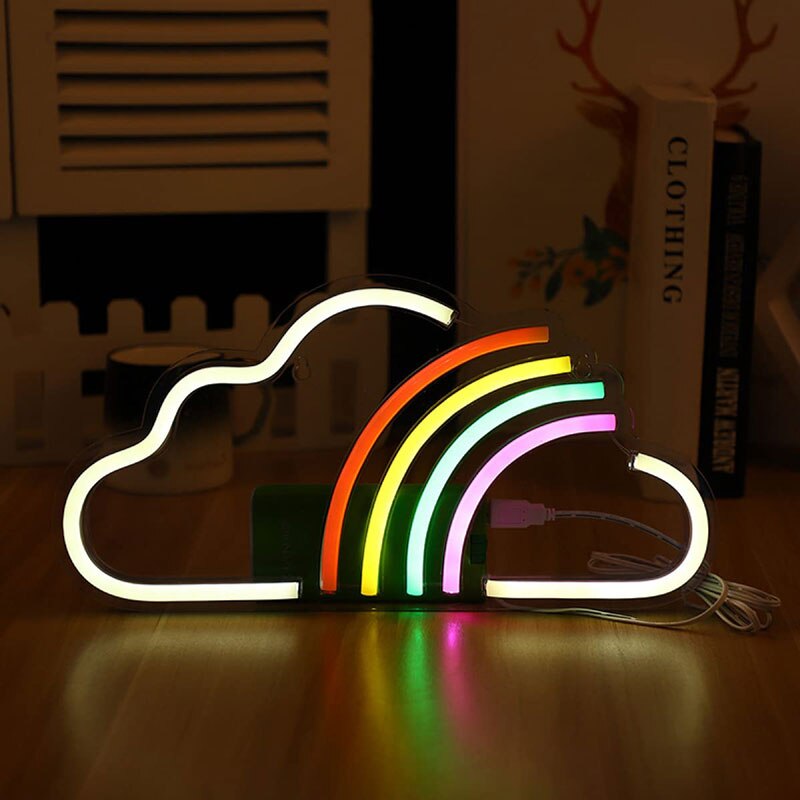 BIG SIZE Led Neon Night Sign Rainbow Neon Light Signs Wall USB Operated Butterfly Lamp Neon Lights for Room Bedroom Decor