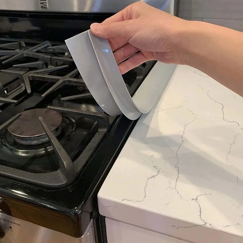 Striscia per spazi vuoti in silicone, striscia sigillante per fornelli a gas da cucina, striscia antimacchia antiolio da cucina, striscia per inserti sigillanti in silicone