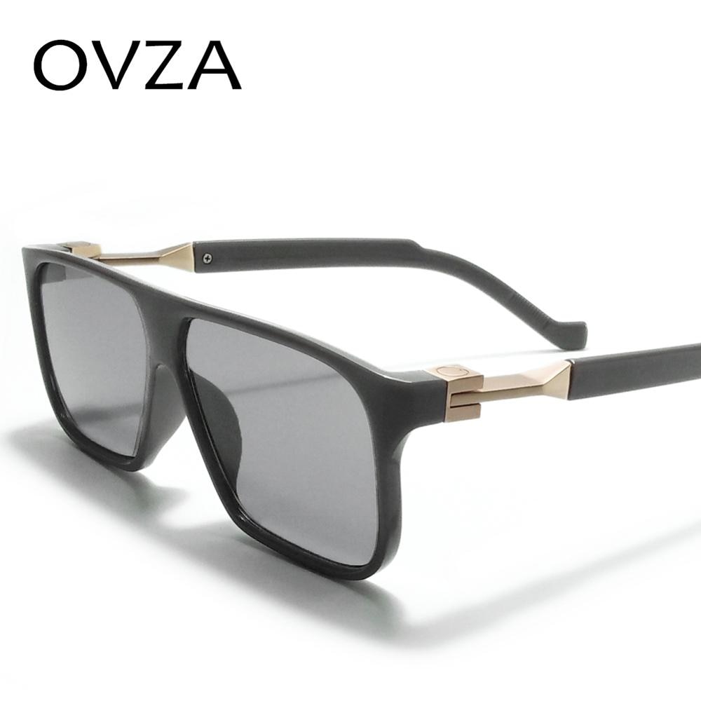 OVZA Sunglasses for Mens Rectangle Sunglasses Men Brand Retro Vintage Glasses Black S6095