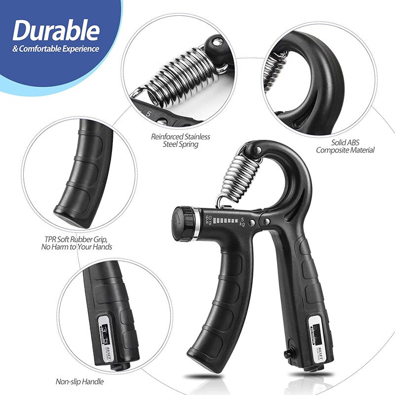 Adjustable Counting Hand Exerciser Hand Grip Strength Expander Finger Pinch Carpal Expander Handgrip Muscle Training Equipment