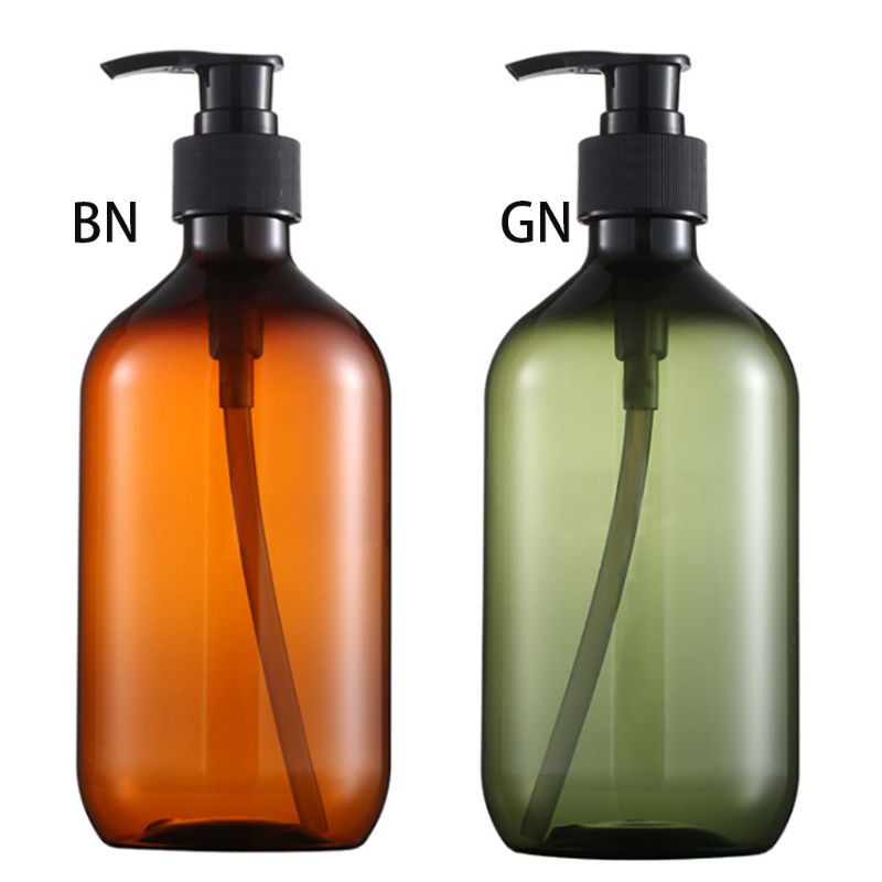 500ml kjæledyr påfyllbar tom flaske trykk pumpe sjampo lotion såpe makeup væske dispenser plastbeholder skjønnhetsprodukt  x7yb