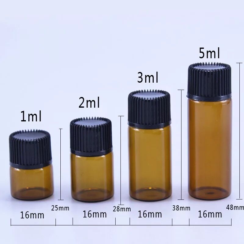 5 Stuks 4 Ml Mini Amber Glazen Fles Leeg Voor Etherische Olie Fles Glazen Flessen Voor Olie Parfum Olie Fles mini Hervulbare Flessen