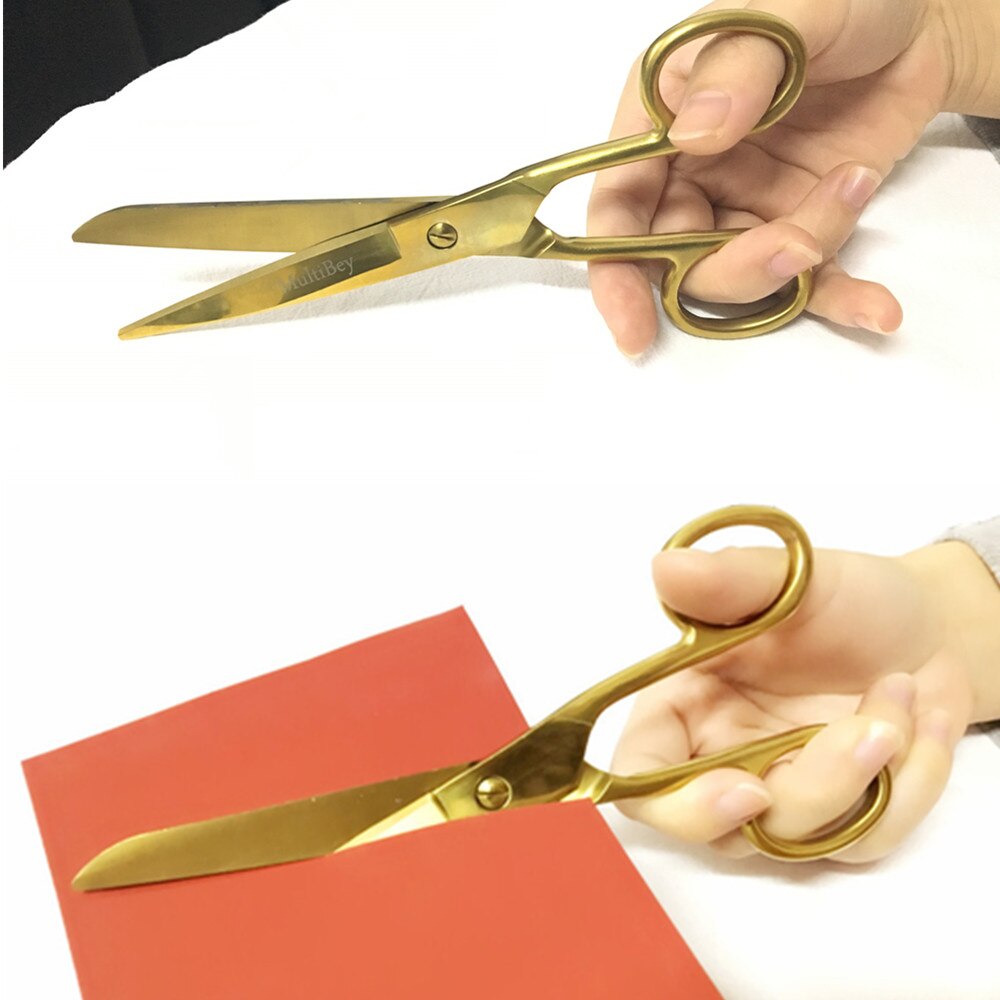 Gold Sewing Scissors Heavy Duty Stainless Steel Tailor Dressmaker Shears Paper Cutter for Household and Office Cutting Supplies