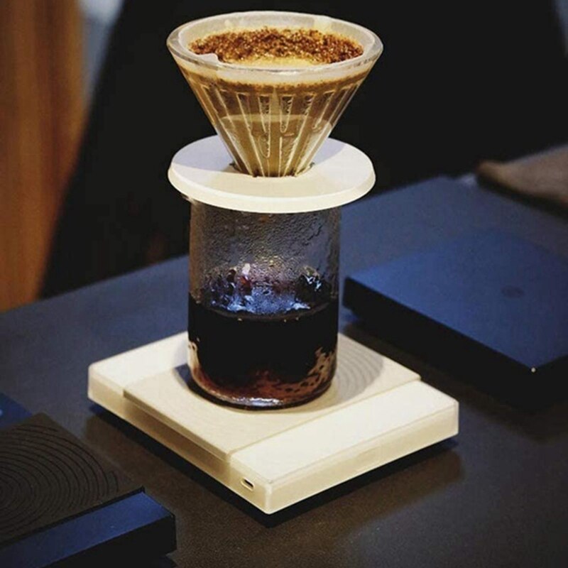 Coffee Scale Portable Smart Digital Food Scale Electronic Drip Coffee Scale with Timer 2Kg White