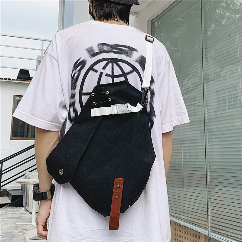 Umhängetasche für damen, marke: japanische canvas-tasche, schlicht, lässig, schultertasche, geräumige brusttasche für damen