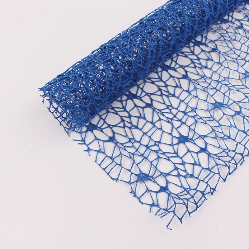2Sheet 50*66cm Jacquard Wild Goose Net Flower Wrapped Yarn DIY Craft Party Valentine's Day Rose Bouquet Wrapping Mesh Gauze: Blue