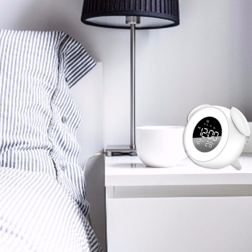 Zegar cyfrowy doprowadziło budzić w górę światło budzik lampa stołowa z trybem zachód słońca lampka nocna robić dekoracji sypialni dla dzieci biurko zegar: Default Title