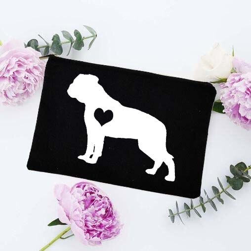 Fun Liefde Hond Afdrukken Cosmetische Zakken Make Pouch Canvas Herbruikbare Purse Beauty Bag Organizer Toilettas Tassen Eco Wassen Pouch