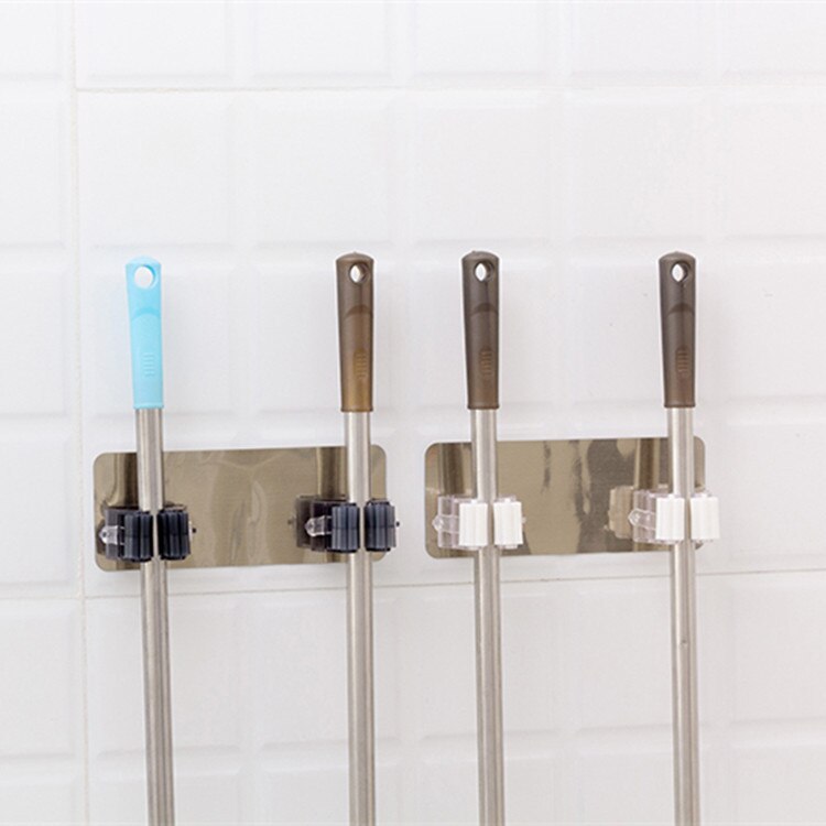 Adhesive Multi-Purpose Hooks Wall Mounted Mop Organizer Holder RackBrush Broom Hanger Hook Kitchen bathroom Strong Hooks