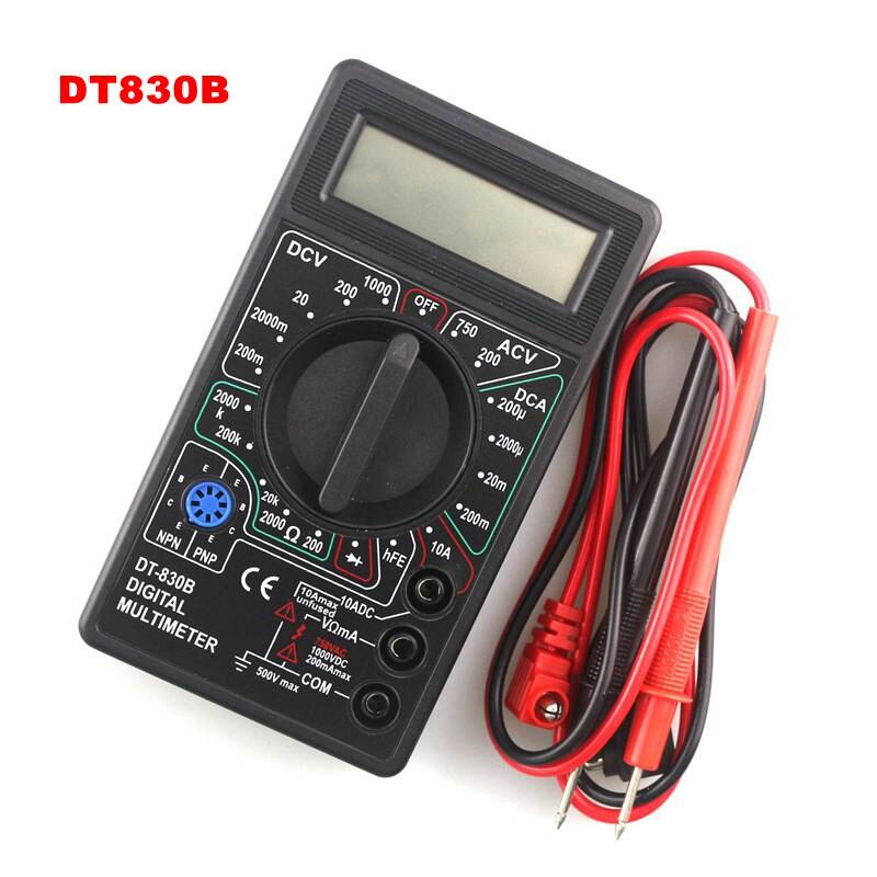 Junejour  dt830b lcd näyttö digitaalinen yleismittari volttimittari ampeerimittari ohmimittari  dc10v ~ 1000v 10a ac 750v testeri: Dt830b mustaa