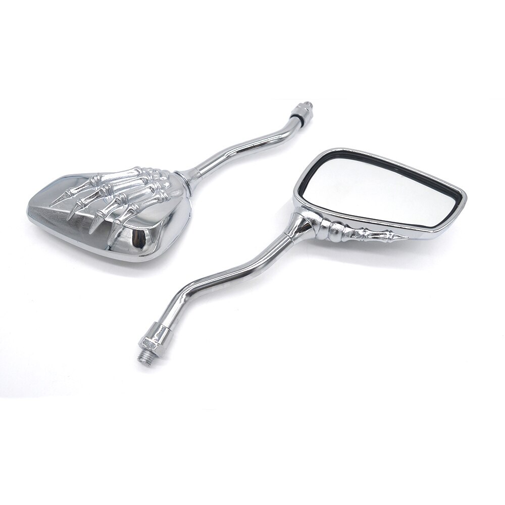 Chrom Motorrad Schädel Hand Klaue Rückspiegel Universal- passen 10mm 8mm Spiegel Bolzen Für Straße Sport Fahrrad Zerhacker Kreuzer