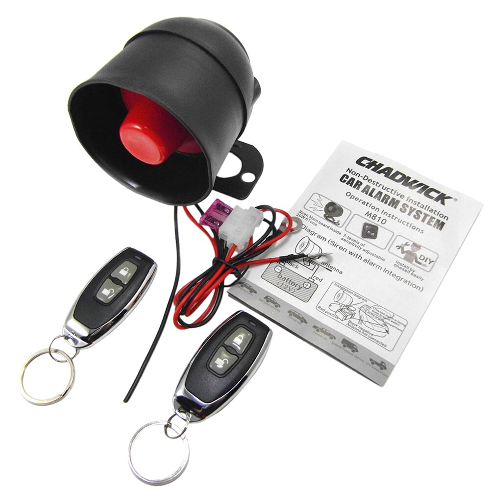 Auto Alarm Protection Security System Keyless Entry Siren 2 Afstandsbediening