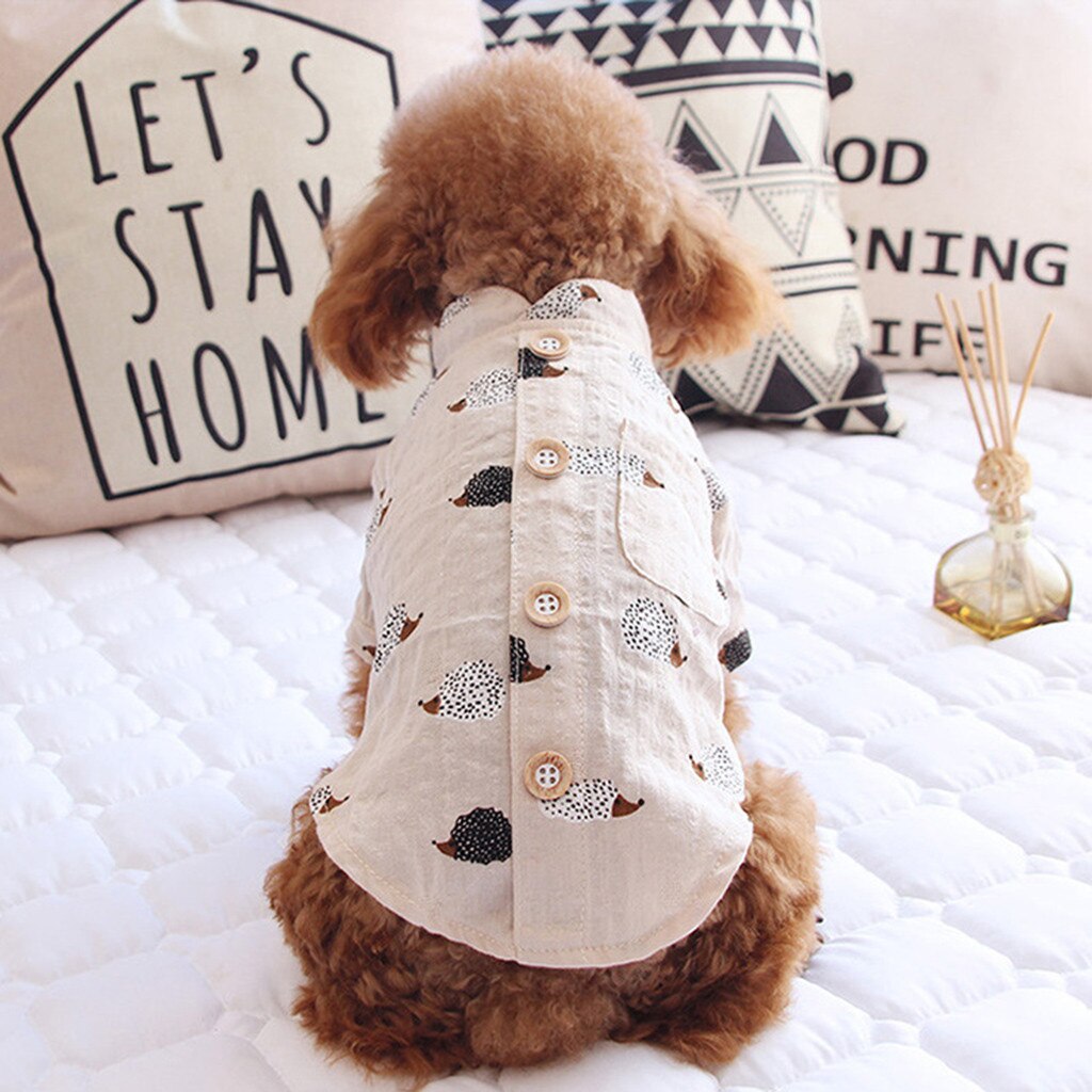 Hund Geschmack druck sommer Hemden Hund Kleidung Strand Hemd Hund Nette Druck Hawaii Strand Lässige Haustier Reise Hemd für Hund katze #0807y30: Beige / S
