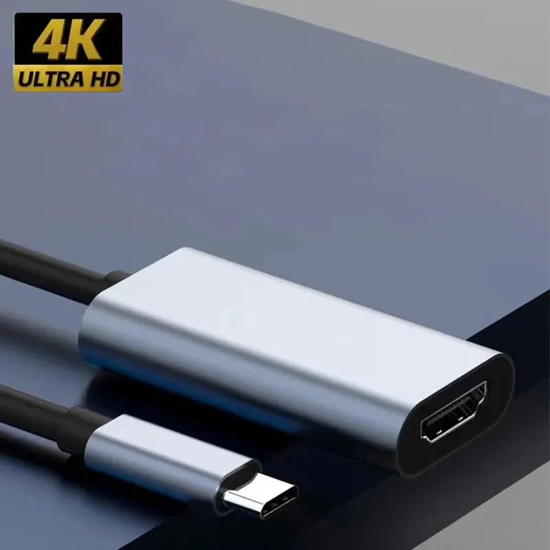 USB3.1 TYP C auf HDMI-kompatibler 4K-Adapter, USB-C-Stecker auf HDTV-Buchse, Konverterkabel für Laptop, Tablet, TV, MacBook