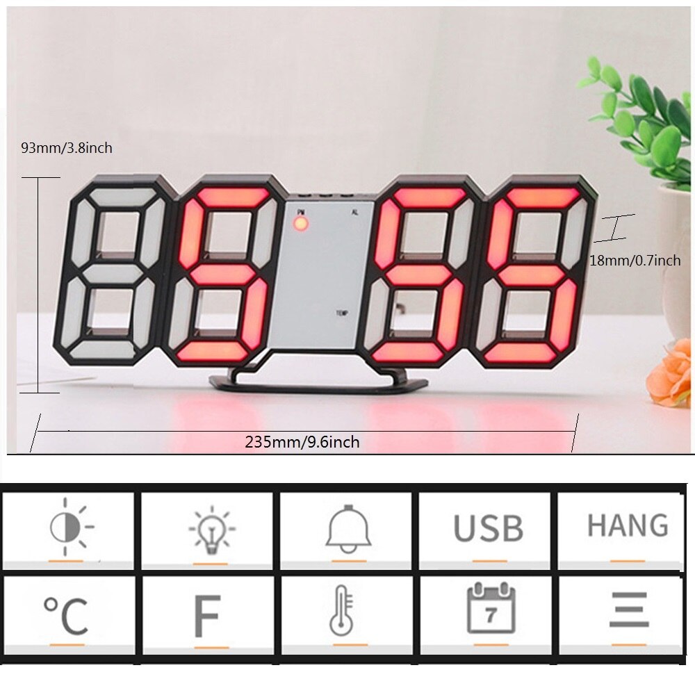 3D Led Digital Uhren Alarm Desktop Multifunktions Kalender Elektronische Tisch Uhr Schreibtisch Uhr Wand Büro Wohnzimmer Wohnkultur