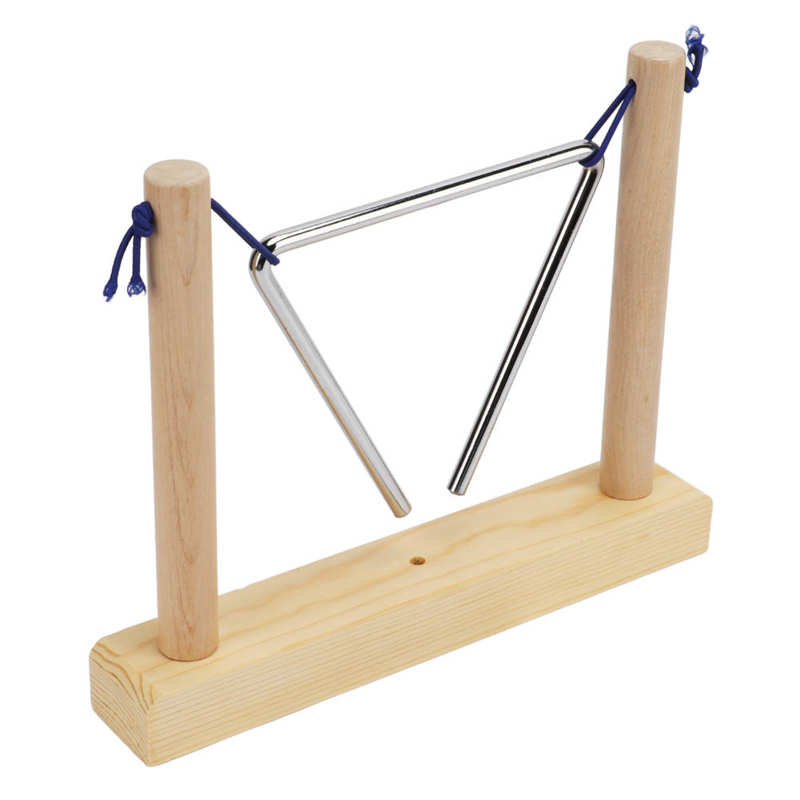 Hand Percussion Triangle with Pine Frame Musical Instrument for Performance Playing Orff Instrument Percussion Triangle