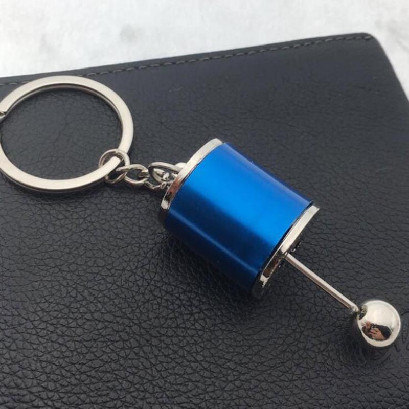 LLavero de caja de cambios Manual de seis velocidades, pieza de automóvil, palanca de cambios 3D, variador de cambio de coche, caja de palanca de cambios de Metal, llavero: Blanco