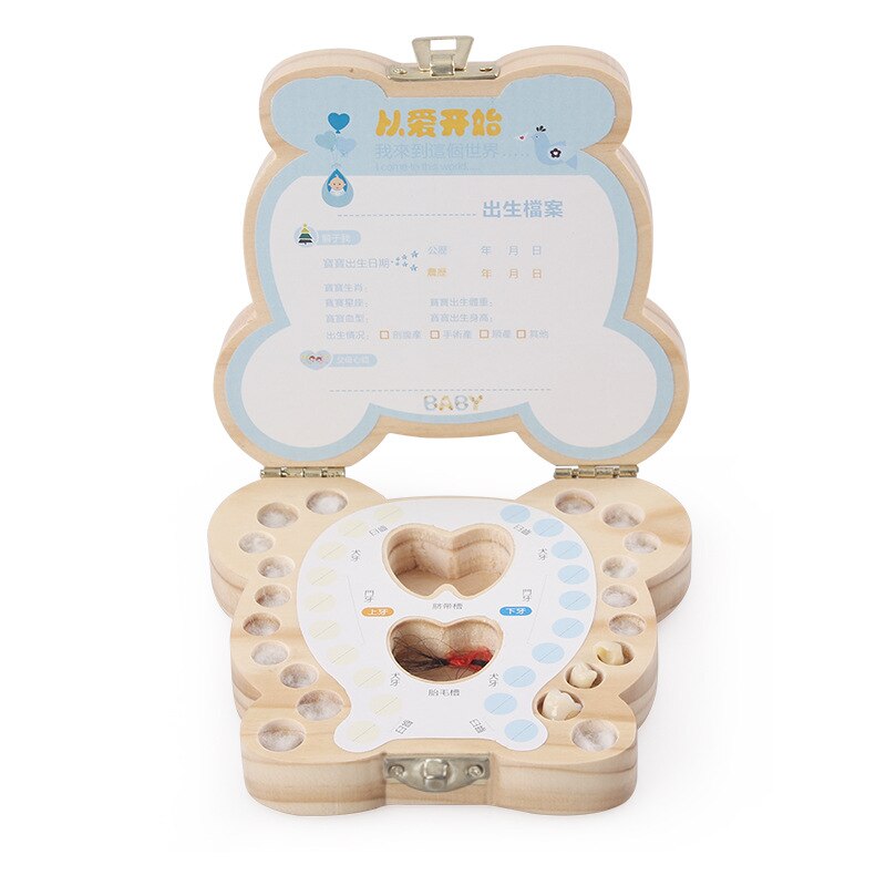 Naughty Tiger Houten Cool Ya Wu Baby Souvenir Melktanden Doos Baby Lanugo Opslag Huis