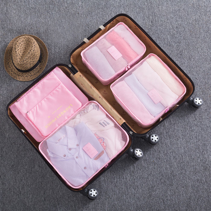 Mara's Dream 6pcs Polyester Packing Cube Women Travel Bag Waterproof Luggage Clothes Tidy Pouch Organizer Large Capacity Durable: F