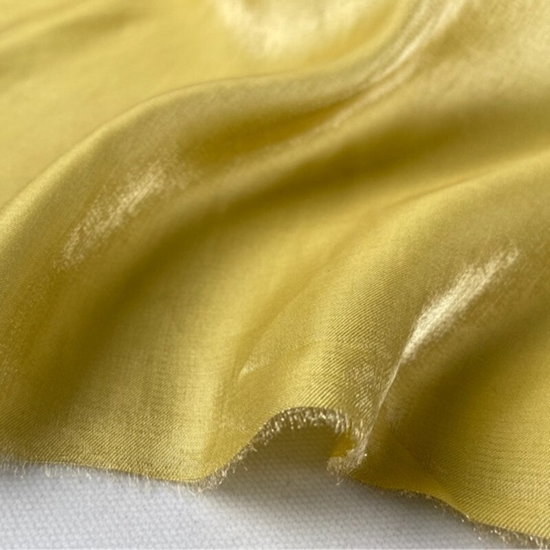 Cf701 effen gele/gouden/blauwe/roze/grijze glanzende zachte dunne zomerstoffen voor jurken, katoenen tencel satijnen stoffen, handgemaakte doe-het-zelf stoffen