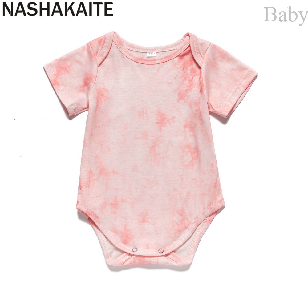 Nashakaite familie matchende tøj pink tie-dye matchende top far søn baby mor datter t-shirt mor og mig tøj
