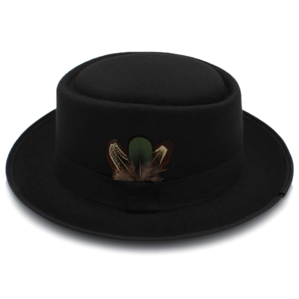 Women Men Autumn Felt Pork Pie Hat for Lad Crushable Hat Fedora Hat Walter Dad Winter Retro Fedora Hat