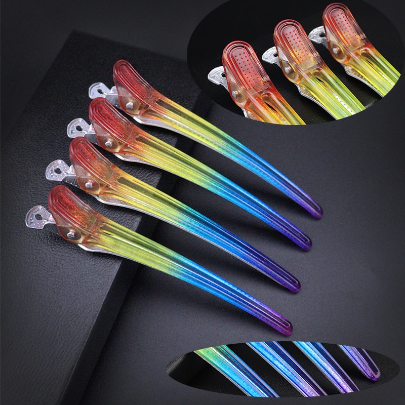 Universal heat-proof rainbow hair clip hairdressing hair cutting fixed hair clip salon barber shop styling tool