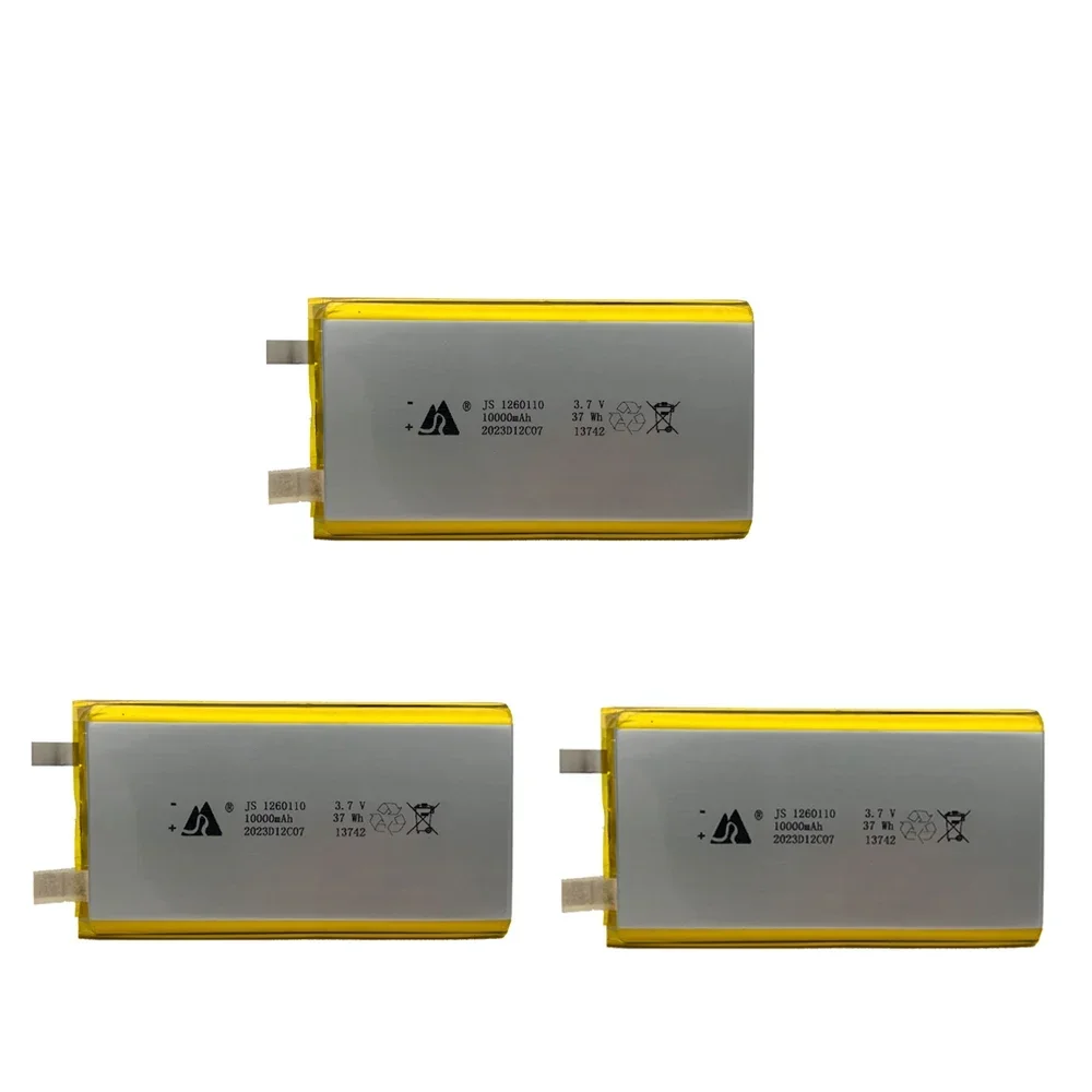 3.7v 10000mah 1260110 bateria de polímero de lítio/bateria de íon de lítio com placa de proteção para banco de potência gps 100% capacidade real: Branco