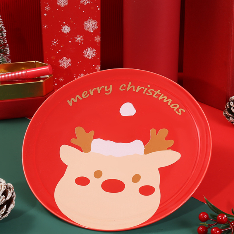 Christmas Ceramic Plate Bowl Cutlery Elk Cartoon Shape Dinner Plate Santa Claus Xmas Plate Set Cartoon Cute Year Kitchen