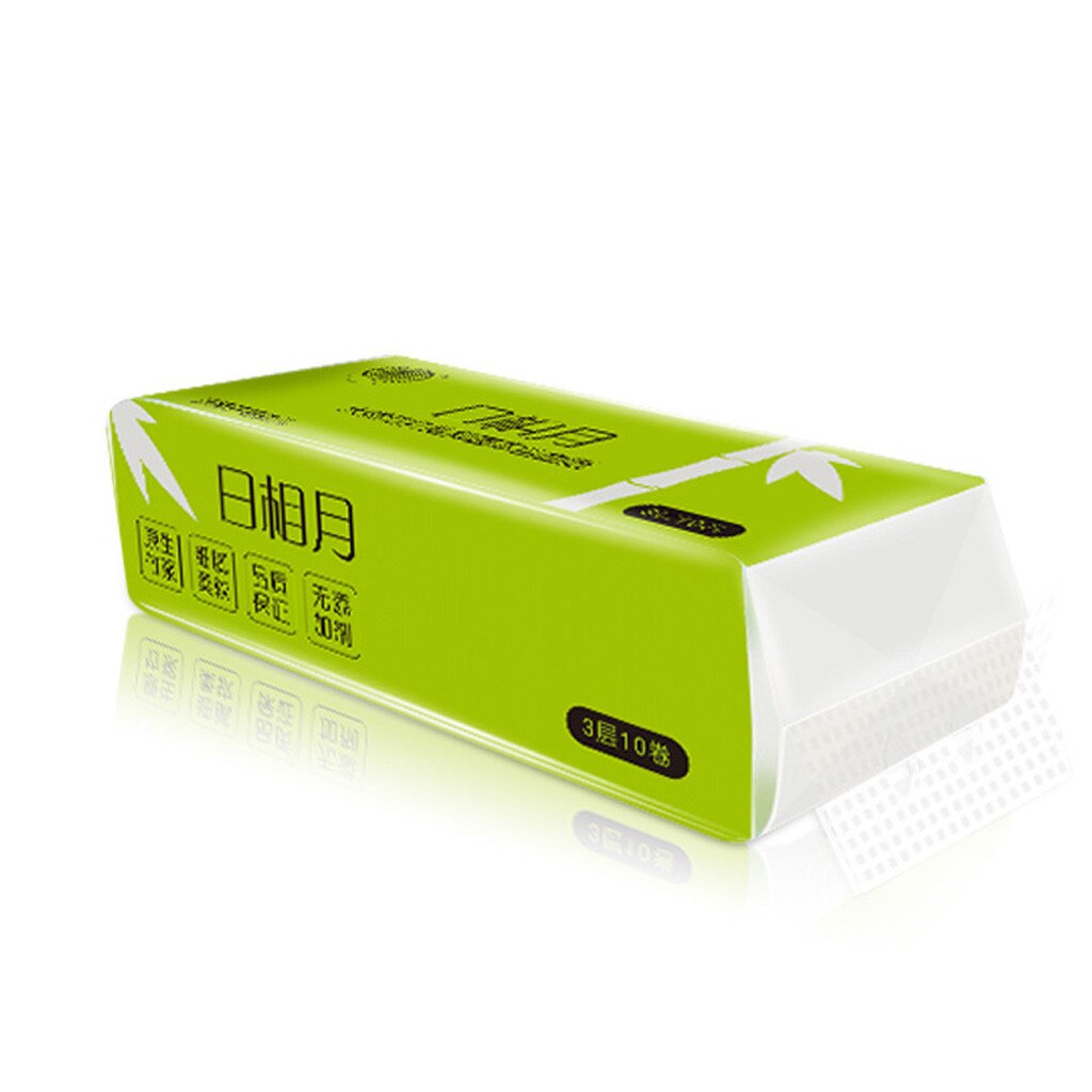 Toilet Paper Strong 3-Ply Soft Silky Tissue Paper Household Giant Roll 10 Rolls Bathroom Product Tray Home