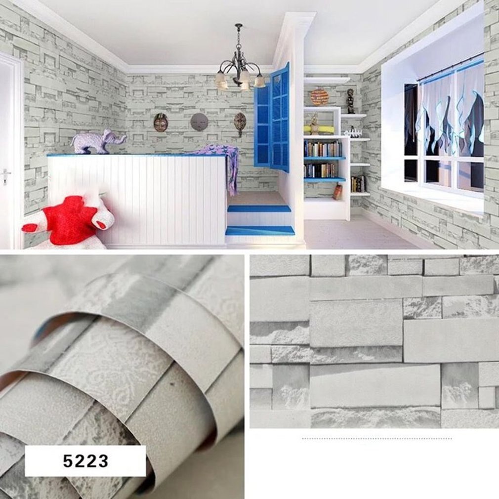 Simulation Environmental Protection Self-adhesive Wallpaper Pvc Waterproof 3d Wall Sticker Living Room Decoration