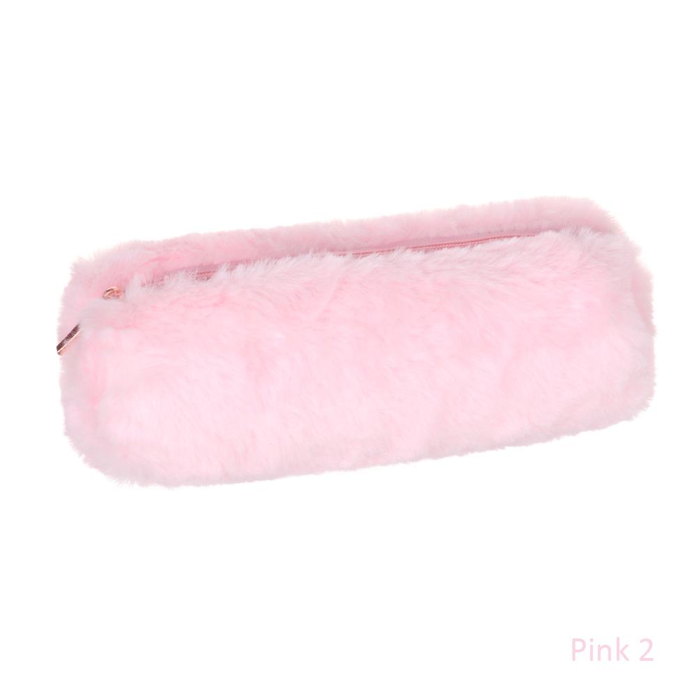 Effen Kleur Pluche Etui Meisjes School Potlood Tas Briefpapier Pencilcase Portemonnee Kawaii Mode Schoolbenodigdheden