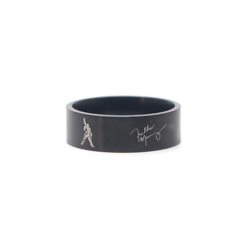 Dongmanli roestvrijstalen ring sieraden fans stijl zanger band muziek kunst ring: 7 / Zwart