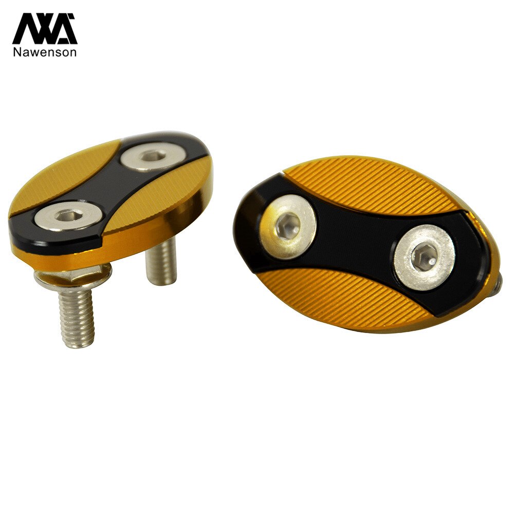 Für BMW S1000RR , Motorrad Spiegel Block aus Platten, Aluminium Spiegel Basis Abdeckungen in Paar: Gold