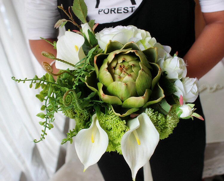 klasyczny fioletowy zielony kwiat cesarski chryzantema kucyk bukiet ślubny okrągłe Bouque De Novia