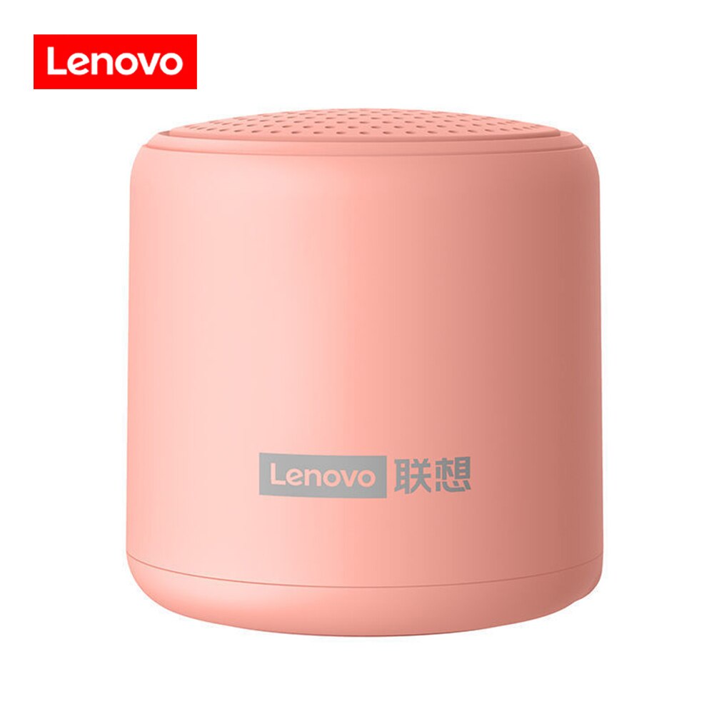 Originele Lenovo L01 Bluetooth Speaker Draagbare Outdoor Luidspreker Draadloze Mini Column 3D Stereo Muziek Surround Bass Box Mic: Roze