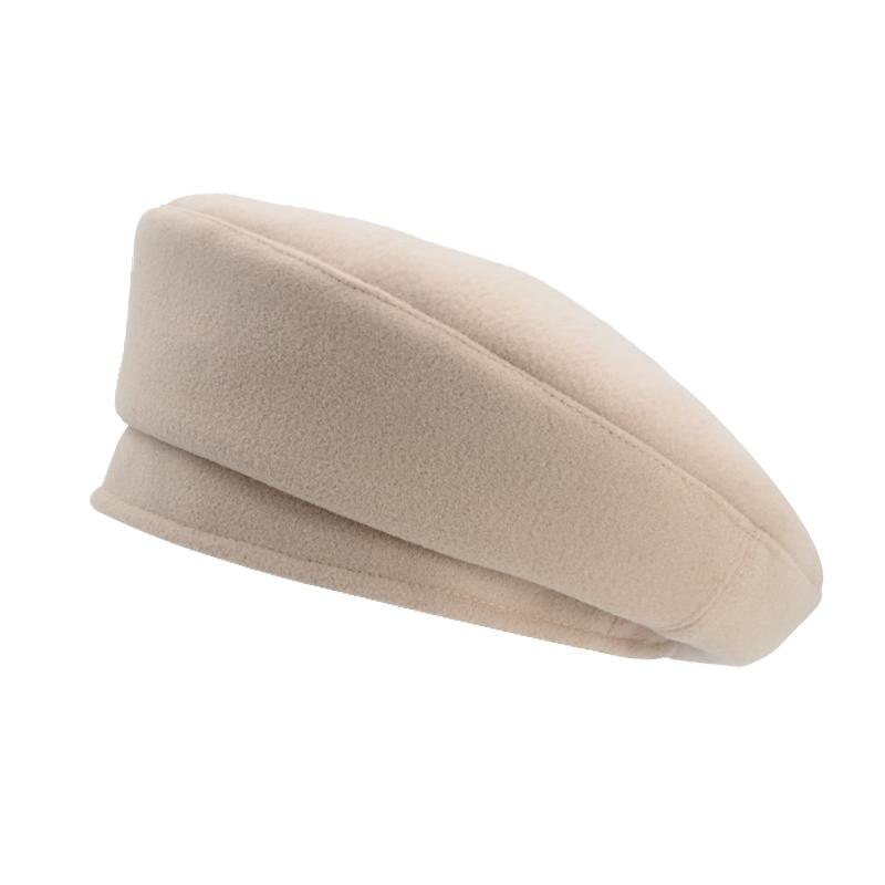 Boina plana Vintage para mujer, gorro de lana de colores, estilo pintor inglés,: Beige
