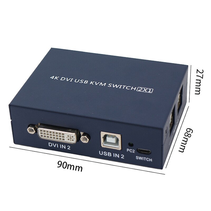 2 Port Hdmi Kvm Switch Dual Monitor 4K @ 30Hz Met 2 Usb 2.0 Hub Ondersteuning Hdcp Draadloze toetsenbord & Muis En Sneltoets Schakelaar