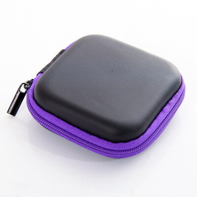 Portable Travel Phone Charger Accessories Bags for Phone Data Organizer Electronic SD Card USB Cable Earphone Bag Case: square Purple