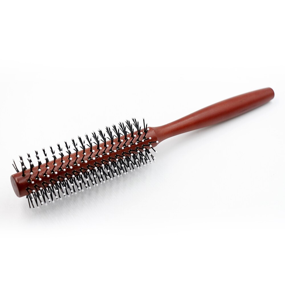 Mythus – peigne rond en bois pour cheveux bouclés, avec pointe sphérique, brosse antistatique pour coiffure naturelle, outil de coiffeur